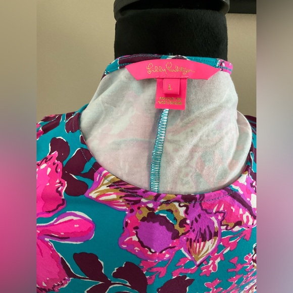 NWOT LILLY PULITZER SIZE LARGE BRYSON DRESS *ORCHID YOU NOT* BLUE RHAPSODY - Picture 9 of 10